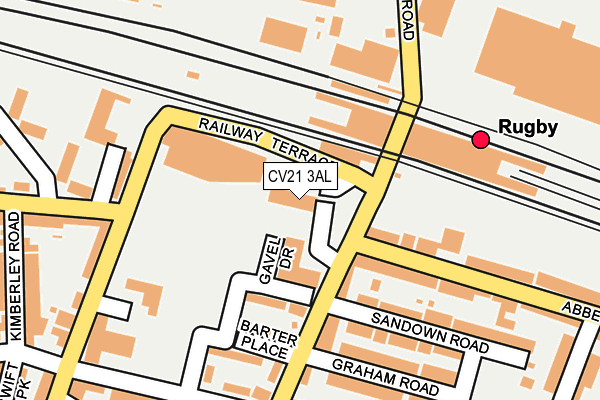 CV21 3AL map - OS OpenMap – Local (Ordnance Survey) CV21 3AL map - OS OpenMap – Local (Ordnance Survey)