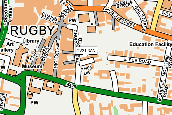CV21 3AN map - OS OpenMap – Local (Ordnance Survey)