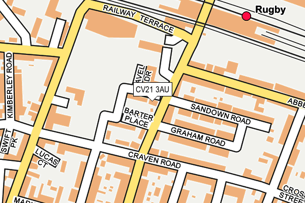 CV21 3AU map - OS OpenMap – Local (Ordnance Survey) CV21 3AU map - OS OpenMap – Local (Ordnance Survey)