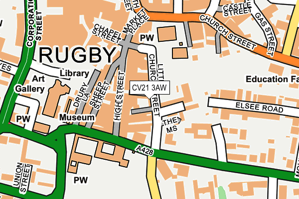 CV21 3AW map - OS OpenMap – Local (Ordnance Survey) CV21 3AW map - OS OpenMap – Local (Ordnance Survey)