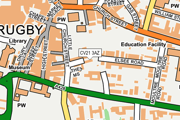 CV21 3AZ map - OS OpenMap – Local (Ordnance Survey) CV21 3AZ map - OS OpenMap – Local (Ordnance Survey)