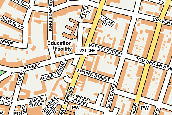 CV21 3HE map - OS OpenMap – Local (Ordnance Survey) CV21 3HE map - OS OpenMap – Local (Ordnance Survey)