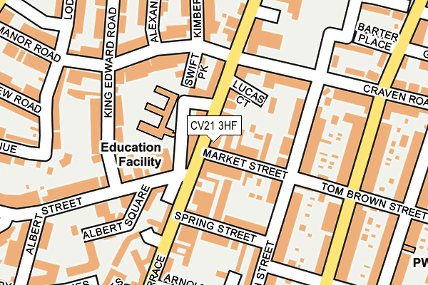 CV21 3HF map - OS OpenMap – Local (Ordnance Survey) CV21 3HF map - OS OpenMap – Local (Ordnance Survey)