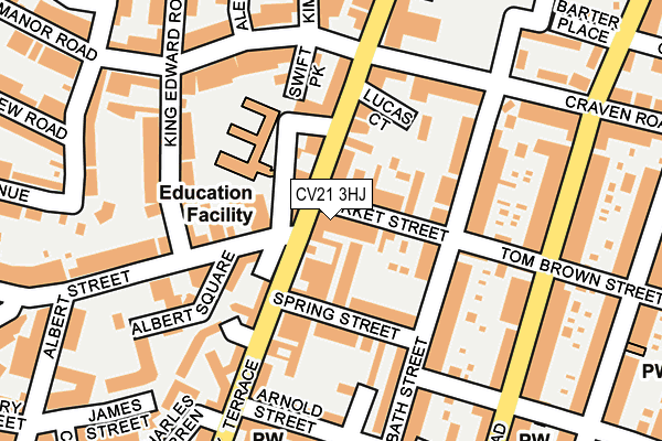 CV21 3HJ map - OS OpenMap – Local (Ordnance Survey) CV21 3HJ map - OS OpenMap – Local (Ordnance Survey)