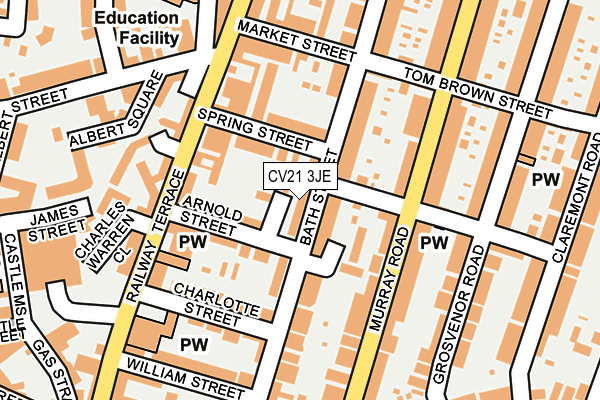 CV21 3JE map - OS OpenMap – Local (Ordnance Survey) CV21 3JE map - OS OpenMap – Local (Ordnance Survey)