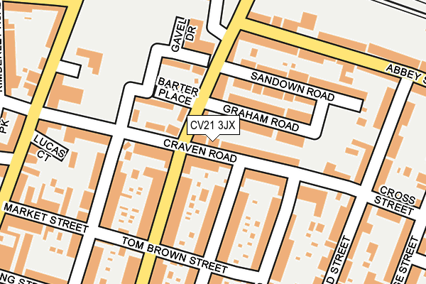 CV21 3JX map - OS OpenMap – Local (Ordnance Survey) CV21 3JX map - OS OpenMap – Local (Ordnance Survey)