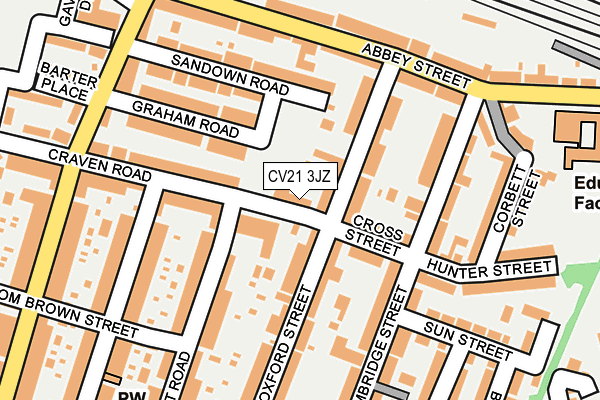 CV21 3JZ map - OS OpenMap – Local (Ordnance Survey) CV21 3JZ map - OS OpenMap – Local (Ordnance Survey)