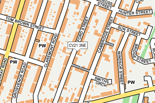 CV21 3NE map - OS OpenMap – Local (Ordnance Survey) CV21 3NE map - OS OpenMap – Local (Ordnance Survey)
