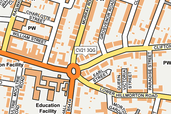 CV21 3QG map - OS OpenMap – Local (Ordnance Survey) CV21 3QG map - OS OpenMap – Local (Ordnance Survey)