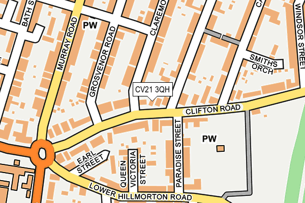 CV21 3QH map - OS OpenMap – Local (Ordnance Survey) CV21 3QH map - OS OpenMap – Local (Ordnance Survey)
