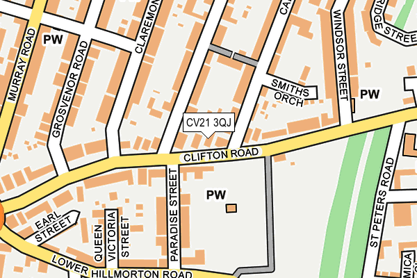 CV21 3QJ map - OS OpenMap – Local (Ordnance Survey) CV21 3QJ map - OS OpenMap – Local (Ordnance Survey)