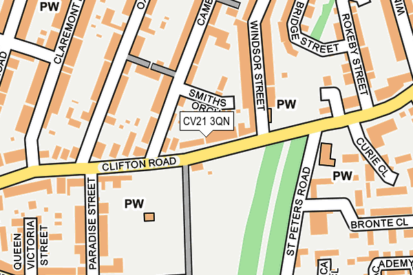 CV21 3QN map - OS OpenMap – Local (Ordnance Survey) CV21 3QN map - OS OpenMap – Local (Ordnance Survey)