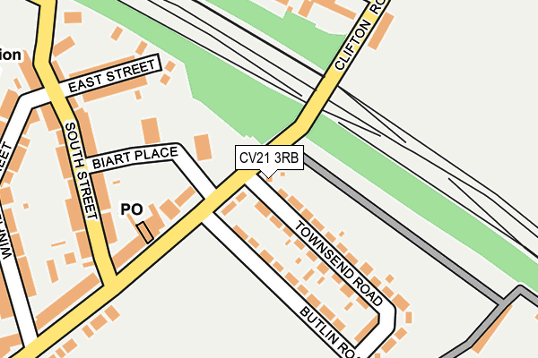 CV21 3RB map - OS OpenMap – Local (Ordnance Survey) CV21 3RB map - OS OpenMap – Local (Ordnance Survey)