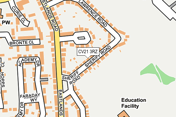 CV21 3RZ map - OS OpenMap – Local (Ordnance Survey) CV21 3RZ map - OS OpenMap – Local (Ordnance Survey)