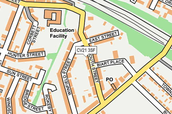 CV21 3SF map - OS OpenMap – Local (Ordnance Survey) CV21 3SF map - OS OpenMap – Local (Ordnance Survey)