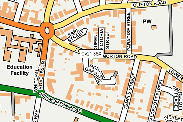 CV21 3SX map - OS OpenMap – Local (Ordnance Survey) CV21 3SX map - OS OpenMap – Local (Ordnance Survey)