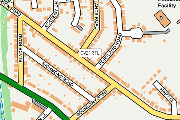 CV21 3TL map - OS OpenMap – Local (Ordnance Survey) CV21 3TL map - OS OpenMap – Local (Ordnance Survey)