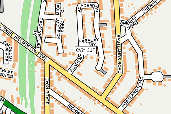 CV21 3UF map - OS OpenMap – Local (Ordnance Survey) CV21 3UF map - OS OpenMap – Local (Ordnance Survey)
