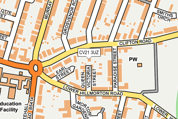 CV21 3UZ map - OS OpenMap – Local (Ordnance Survey) CV21 3UZ map - OS OpenMap – Local (Ordnance Survey)