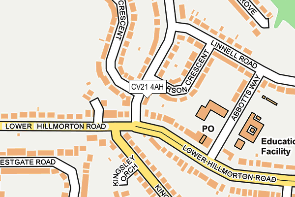 CV21 4AH map - OS OpenMap – Local (Ordnance Survey) CV21 4AH map - OS OpenMap – Local (Ordnance Survey)