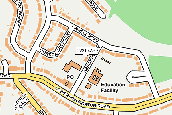 CV21 4AP map - OS OpenMap – Local (Ordnance Survey)