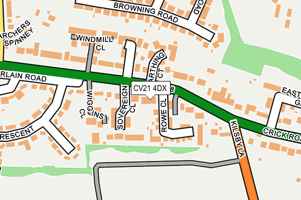 CV21 4DX map - OS OpenMap – Local (Ordnance Survey)