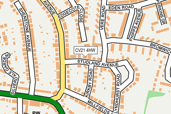 CV21 4HW map - OS OpenMap – Local (Ordnance Survey) CV21 4HW map - OS OpenMap – Local (Ordnance Survey)