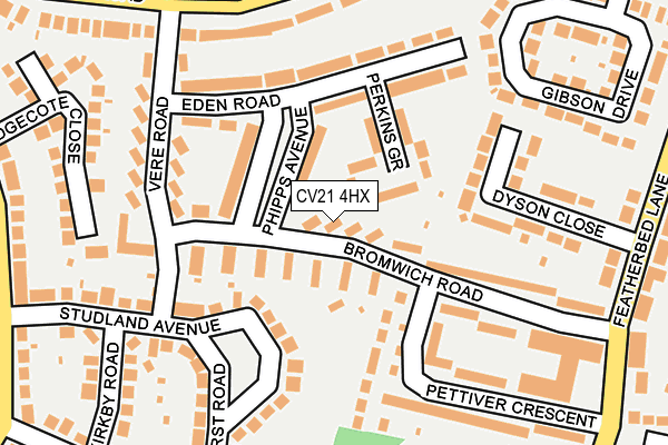 CV21 4HX map - OS OpenMap – Local (Ordnance Survey) CV21 4HX map - OS OpenMap – Local (Ordnance Survey)
