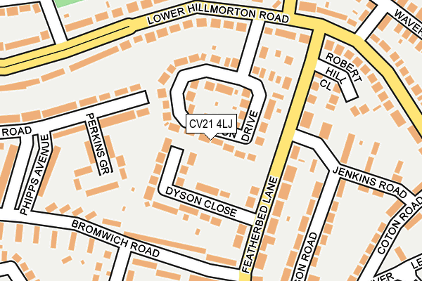 CV21 4LJ map - OS OpenMap – Local (Ordnance Survey) CV21 4LJ map - OS OpenMap – Local (Ordnance Survey)