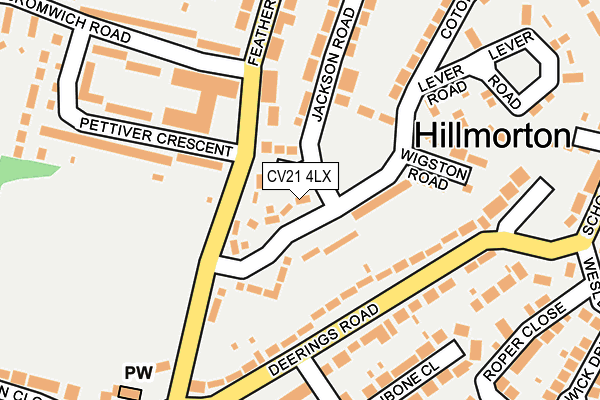 CV21 4LX map - OS OpenMap – Local (Ordnance Survey) CV21 4LX map - OS OpenMap – Local (Ordnance Survey)