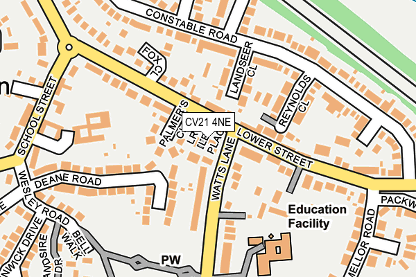 CV21 4NE map - OS OpenMap – Local (Ordnance Survey) CV21 4NE map - OS OpenMap – Local (Ordnance Survey)