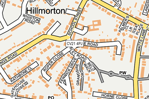 CV21 4PJ map - OS OpenMap – Local (Ordnance Survey) CV21 4PJ map - OS OpenMap – Local (Ordnance Survey)