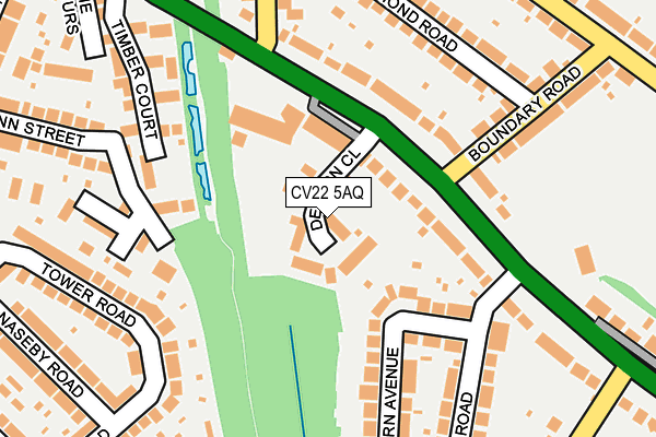 CV22 5AQ map - OS OpenMap – Local (Ordnance Survey) CV22 5AQ map - OS OpenMap – Local (Ordnance Survey)
