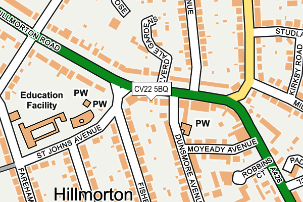 CV22 5BQ map - OS OpenMap – Local (Ordnance Survey)