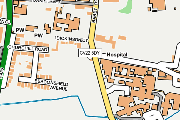 CV22 5DY map - OS OpenMap – Local (Ordnance Survey) CV22 5DY map - OS OpenMap – Local (Ordnance Survey)