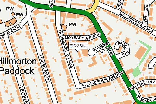 CV22 5HJ map - OS OpenMap – Local (Ordnance Survey) CV22 5HJ map - OS OpenMap – Local (Ordnance Survey)