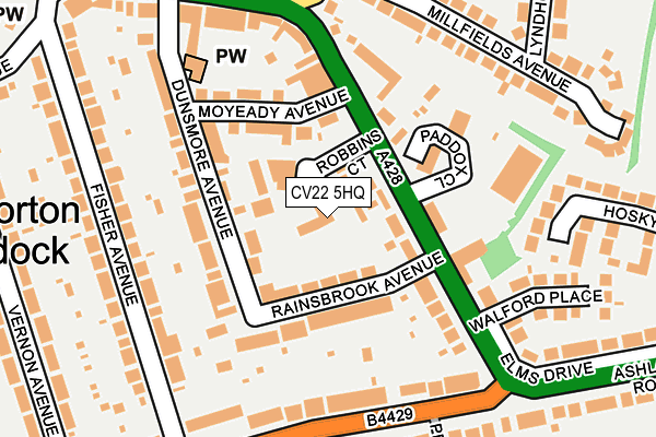 CV22 5HQ map - OS OpenMap – Local (Ordnance Survey) CV22 5HQ map - OS OpenMap – Local (Ordnance Survey)