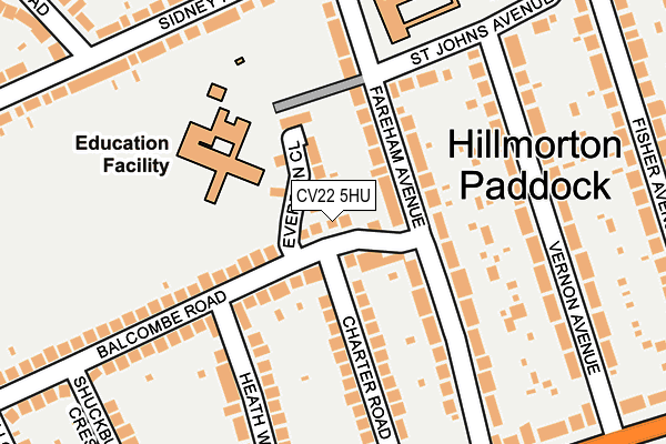 CV22 5HU map - OS OpenMap – Local (Ordnance Survey) CV22 5HU map - OS OpenMap – Local (Ordnance Survey)