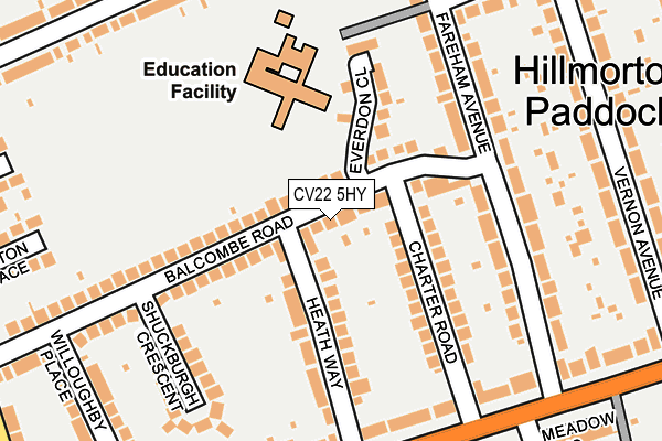 CV22 5HY map - OS OpenMap – Local (Ordnance Survey) CV22 5HY map - OS OpenMap – Local (Ordnance Survey)