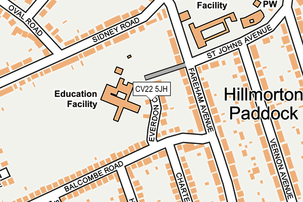 CV22 5JH map - OS OpenMap – Local (Ordnance Survey) CV22 5JH map - OS OpenMap – Local (Ordnance Survey)