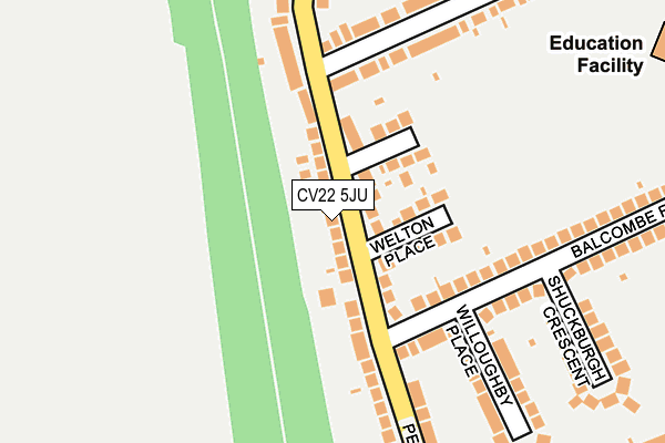 CV22 5JU map - OS OpenMap – Local (Ordnance Survey) CV22 5JU map - OS OpenMap – Local (Ordnance Survey)