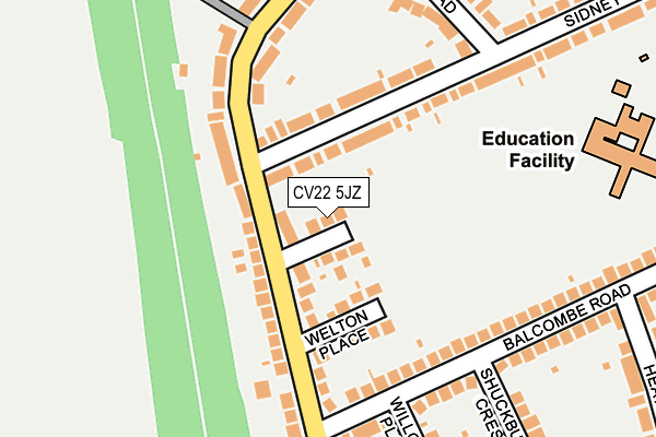 CV22 5JZ map - OS OpenMap – Local (Ordnance Survey) CV22 5JZ map - OS OpenMap – Local (Ordnance Survey)