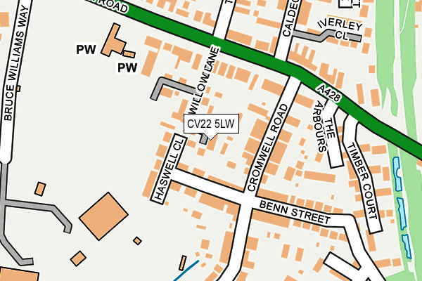 CV22 5LW map - OS OpenMap – Local (Ordnance Survey) CV22 5LW map - OS OpenMap – Local (Ordnance Survey)