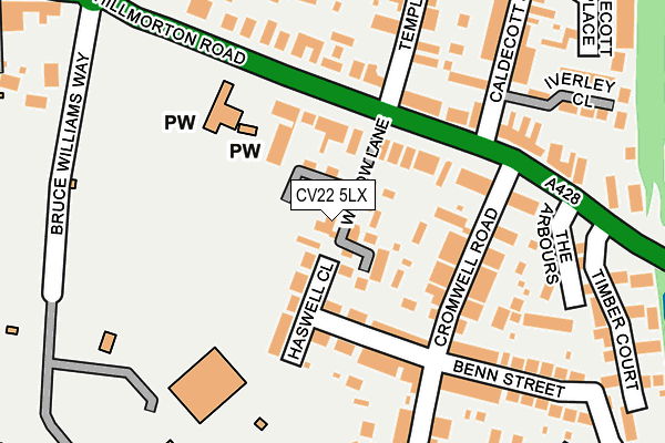 CV22 5LX map - OS OpenMap – Local (Ordnance Survey) CV22 5LX map - OS OpenMap – Local (Ordnance Survey)