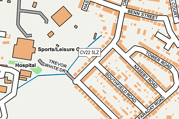 CV22 5LZ map - OS OpenMap – Local (Ordnance Survey) CV22 5LZ map - OS OpenMap – Local (Ordnance Survey)