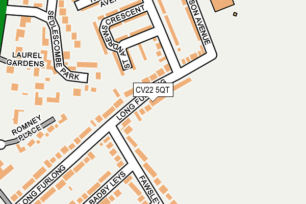 CV22 5QT map - OS OpenMap – Local (Ordnance Survey) CV22 5QT map - OS OpenMap – Local (Ordnance Survey)