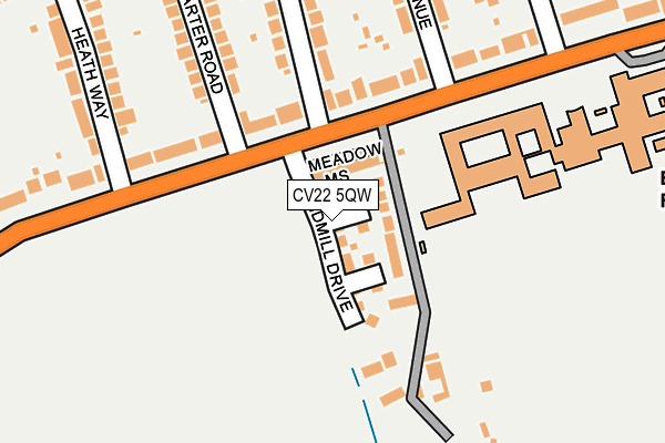 CV22 5QW map - OS OpenMap – Local (Ordnance Survey) CV22 5QW map - OS OpenMap – Local (Ordnance Survey)