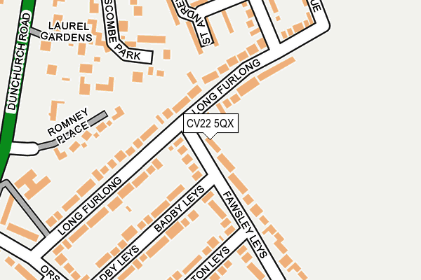 CV22 5QX map - OS OpenMap – Local (Ordnance Survey) CV22 5QX map - OS OpenMap – Local (Ordnance Survey)