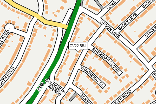CV22 5RJ map - OS OpenMap – Local (Ordnance Survey) CV22 5RJ map - OS OpenMap – Local (Ordnance Survey)