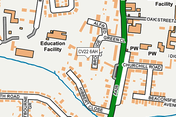 CV22 6AH map - OS OpenMap – Local (Ordnance Survey)